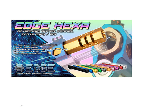 EDGE Custom CNC "HEXA" Outer Barrel for Tokyo Marui 1911 / Hi-CAPA Gas Blowback Airsoft Pistols (Color: Blue)