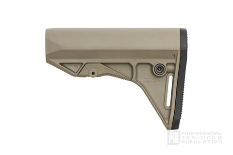 EMG "BRAVO" Slimline Retractable Stock for M4 Series Airsoft Rifles (Type: Standard / No Buffer Tube / Dark Earth)