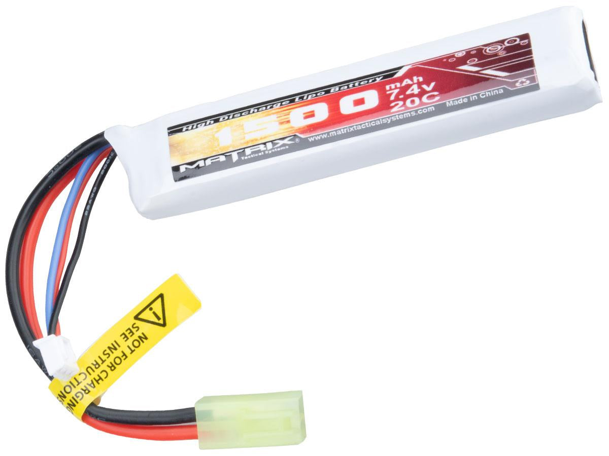 Matrix High Performance 7.4V Stick Type Airsoft LiPo Battery (Model: 1500mAh / 20C / Small Tamiya)