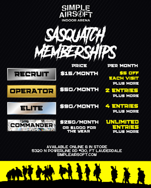 Sasquatch Commander Membership 1 Year