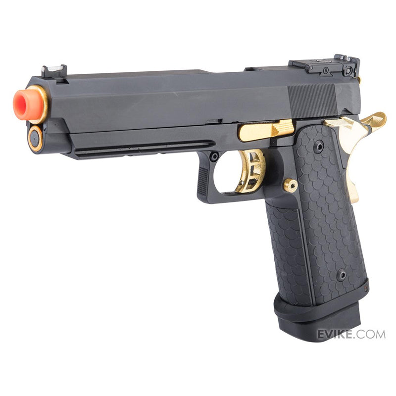 Double Bell Hi-CAPA 5.1 Gas Blowback Airsoft Pistol (Color: Black-Gold / Green Gas)