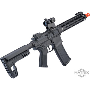 Matrix "Calico Jack" Polymer M4 Airsoft AEG Rifle w/ M-LOK Handguard & MOSFET (Model: SBR / M4 Stock / Black / 350 FPS)
