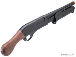 Golden Eagle x Alpha Tactical Gas Powered 3/6 Shot Pump Action Airsoft Shotgun (Color: Black / Compact)