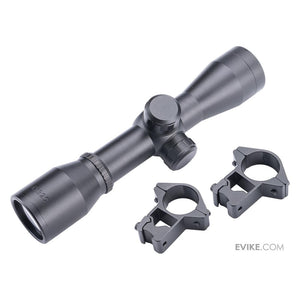 4X32 Mil-Dot Compact Scope w/ Ranger Finder Reticle & 3/8" Dovetail Ring Mount
