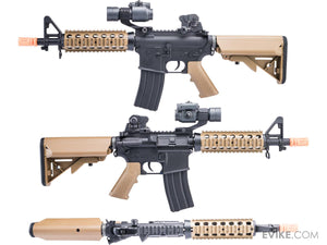 Cybergun Colt Licensed M4 AEG Airsoft Rifle w/ E-Shooter MOSFET by E&C (Model: MK18 CQB-R / Tan)