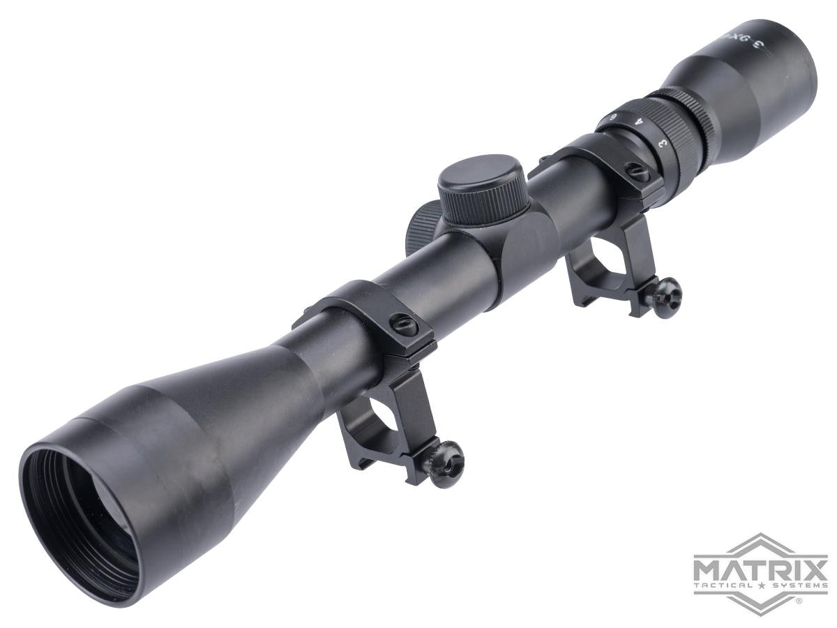 Matrix 3-9X40 Professional Scope w/ 1.5" Scope Rings for Airsoft Rifles (Color: Black)