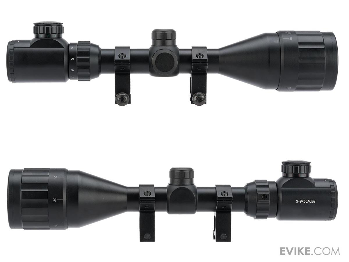 Varible Rifle Scope UFC 3-9X50 AOEG Illuminated Variable Zoom Rifle Scope with Scope Rings