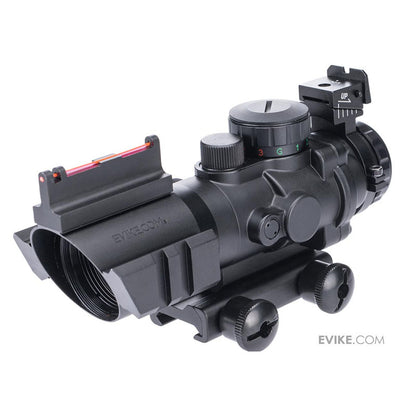 Evike.com Dual-Rail 4x32 Illuminated Compact Scope with Fiber Optics Sight / Rapid Ranging Reticle