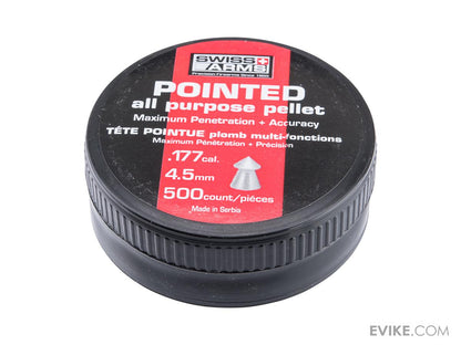 Swiss Arms High Grade .177cal Pellets (Package: 500 Rounds / Pointed Tip)