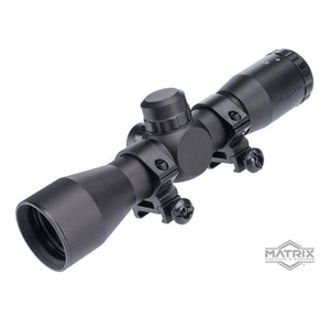 Matrix 4X32 Compact Mil-Dot Scope w/ Ranger Finder Reticle & Steel Ring Mount Set