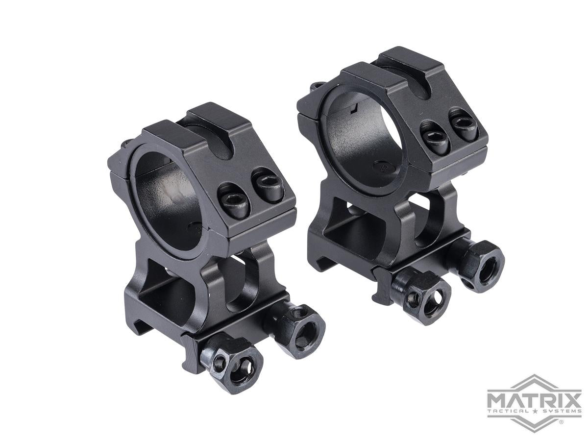 Matrix Heavy Duty Scope Riser Mounting Rings (Color: Black)
