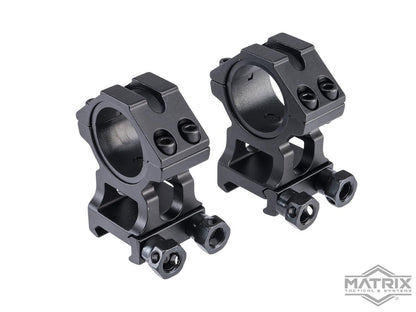 Matrix Heavy Duty Scope Riser Mounting Rings (Color: Black)