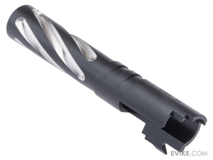 5KU Tornado Stainless Spiral Fluted Outer Barrel for Tokyo Marui Hi-Capa Airsoft Pistols (Color: Black / 4.3)