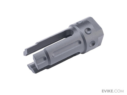 E&C 14mm Negative QDC 3 Prong Flash Hider for Airsoft AEG Rifles