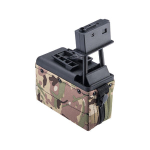 A&K 1500 Round Box Magazine with Upgraded High Strength Motor for Airsoft M249 Series AEG (Color: Camo)