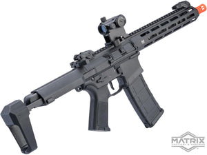 Matrix "Calico Jack" Polymer M4 Airsoft AEG Rifle w/ M-LOK Handguard & MOSFET (Model: SBR / Tanker Stock / Black / 350 FPS)