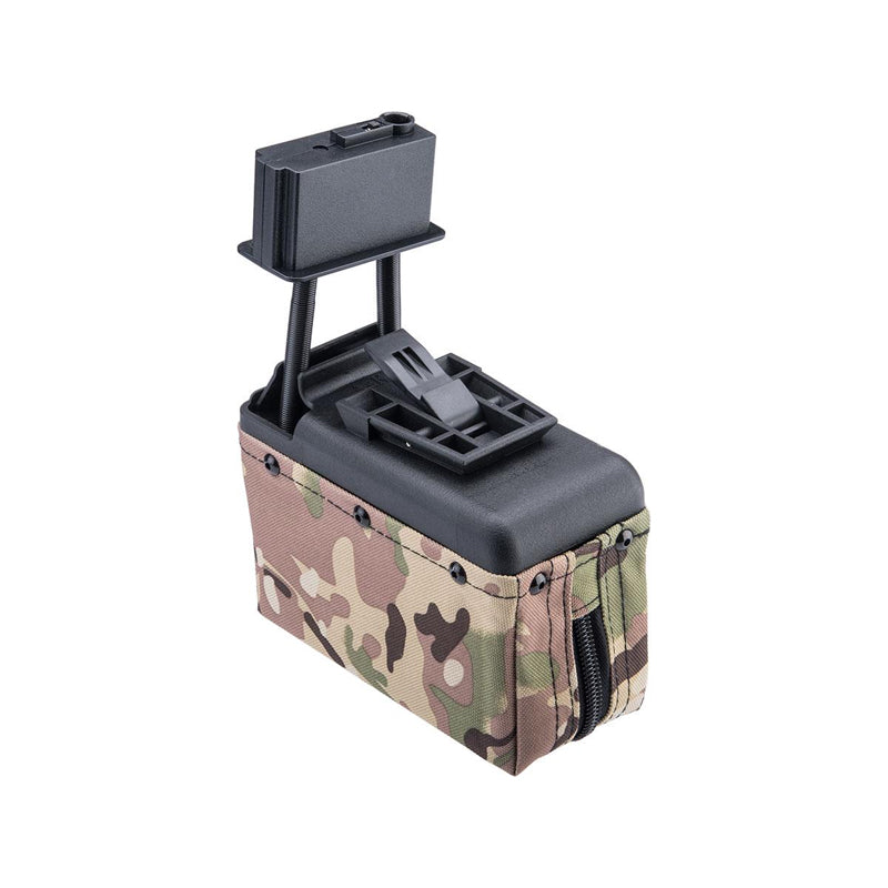 A&K 1500 Round Box Magazine with Upgraded High Strength Motor for Airsoft M249 Series AEG (Color: Camo)