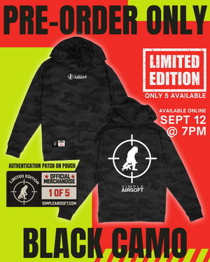 Limited Addition Simple Airsoft Sasquatch Hoodie (Black Camo)