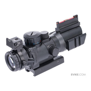 Evike.com Dual-Rail 4x32 Illuminated Compact Scope with Fiber Optics Sight / Rapid Ranging Reticle