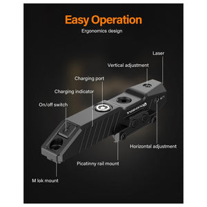 TOUGHSOUL Green Laser Sight Compatible with M-Lok/Picatinny Rail