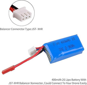 400mAh 7.4V 30C LiPo Battery Pack with JST Plug