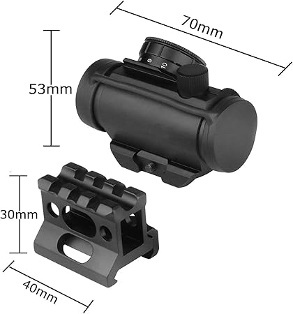 T1 Red Dot Sight, 4 MOA Compact Red Dot Gun Sight Rifle Scope with 1 inch Riser Mount