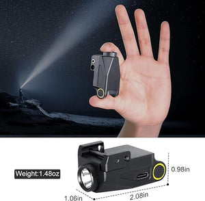 500 Lumens Pistol Tactical Flashlight with Strobe Mode, Type-C Rechargeable Weapon