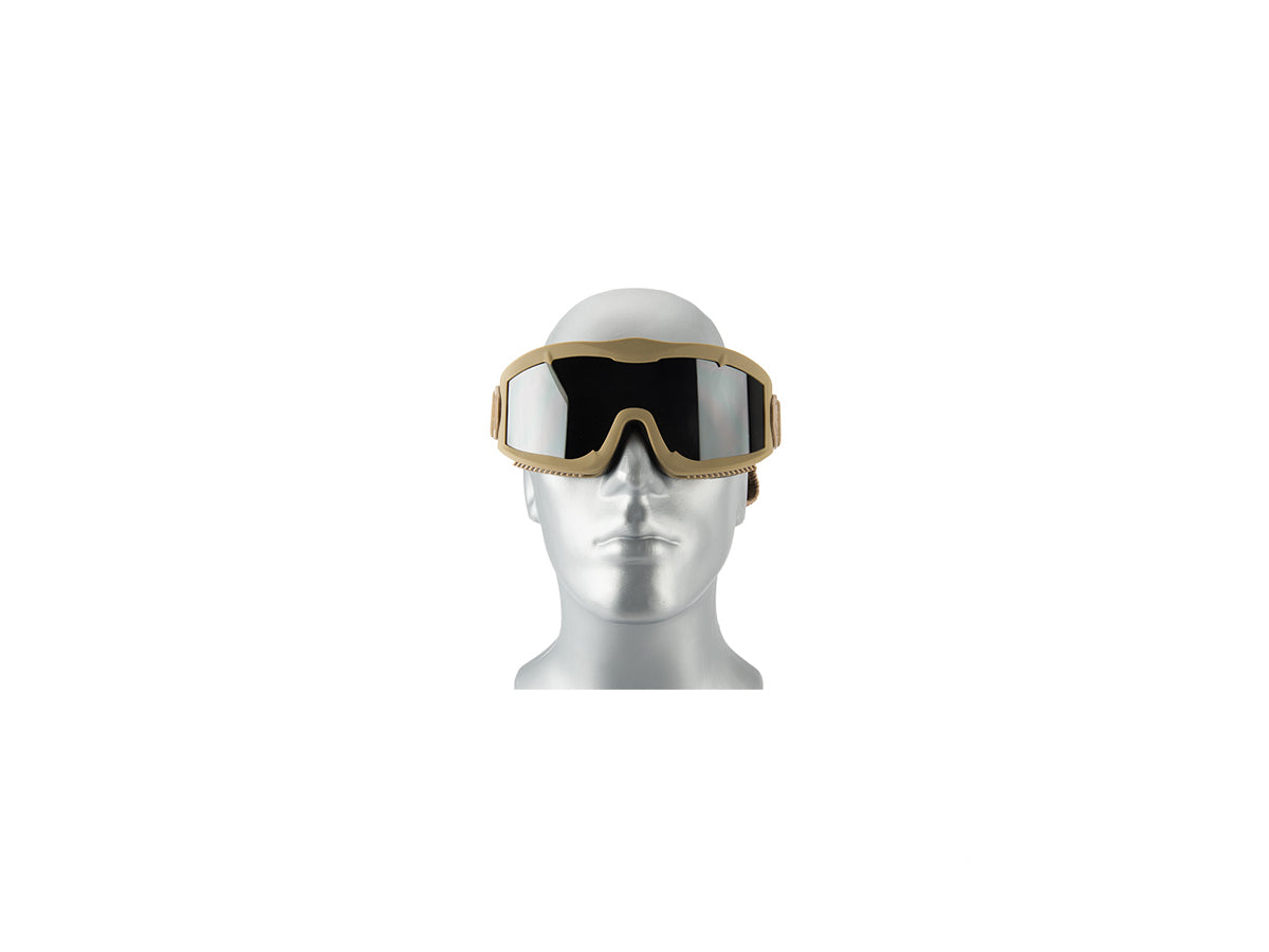 LANCER TACTICAL AERO PROTECTIVE TAN AIRSOFT GOGGLES (SMOKE LENS)