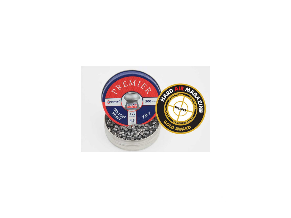 Crosman Premier 7.9gr Hollow Point .177 Cal. Pellets 500ct (FOR AIRGUN USE ONLY)