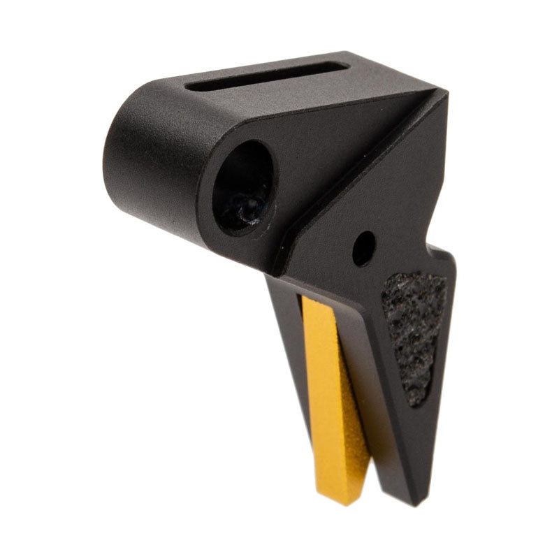 Angel Custom CNC Enhanced Flat Front Competition Style Trigger for KWA ATP Gas Blowback Airsoft Pistols (Color: Black / Gold)