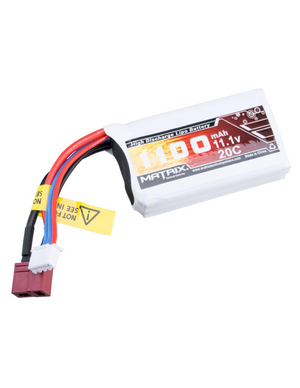 Matrix High Performance 11.1V PEQ Type Airsoft LiPo Battery (Configuration: 1100mAh / 20C / Deans & Short Wire)