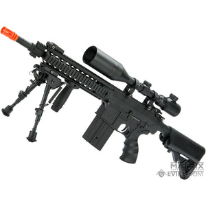 Matrix Full Size SR25-K Precision Rifle Airsoft AEG (Model: Metal Receiver / Black)