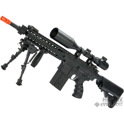 Matrix Full Size SR25-K Precision Rifle Airsoft AEG (Model: Metal Receiver / Black)