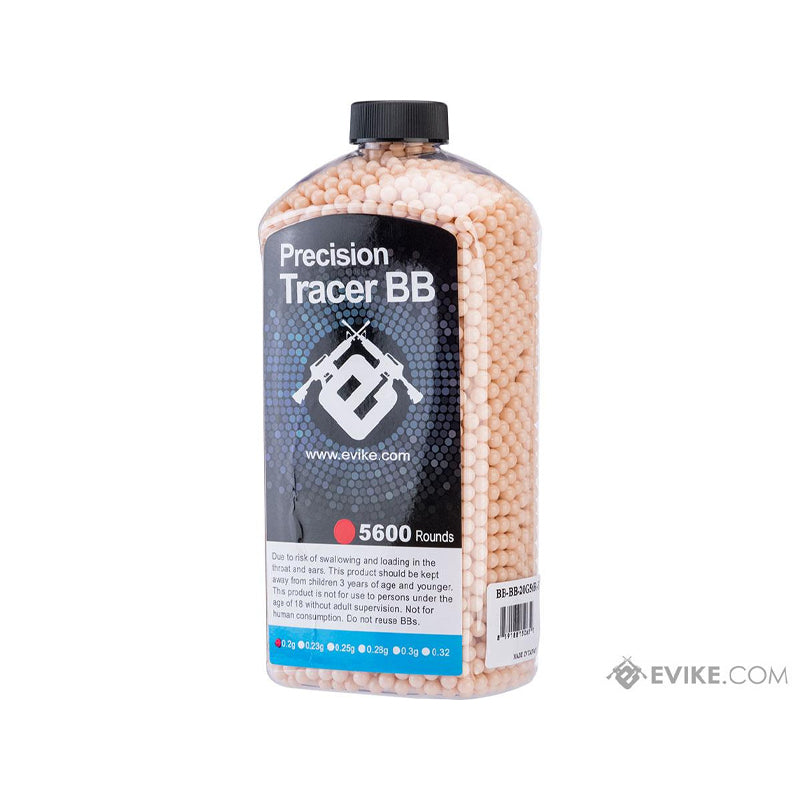 Evike.com Match Grade 6mm Airsoft Tracer BBs (Weight: Red Tracer / .20g / 5600 Rounds)