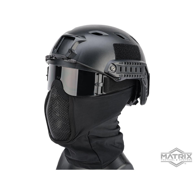 Matrix Shadow Fighter Hood Headgear w/ Mesh Mouth Protector (Color: Black)