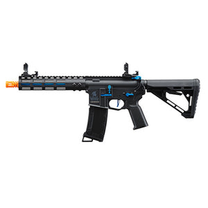 Lancer Tactical Gen 3 Archon 9" M-LOK M4 Airsoft Rifle w/ Delta Stock w/ Battery/Charger Bundle - (Black/Blue)