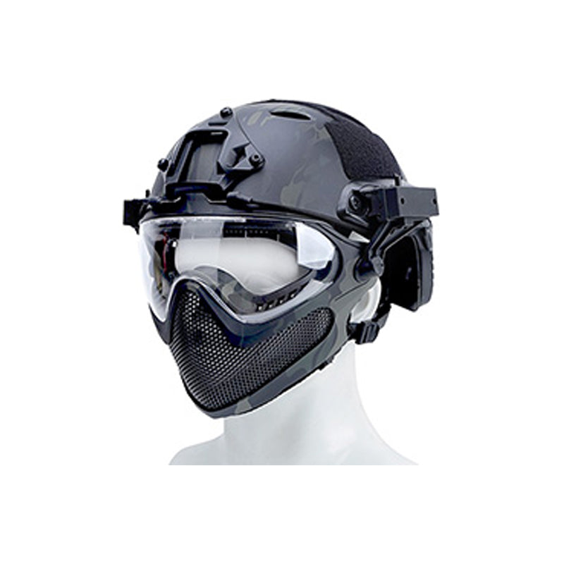 G-Force Pilot Full Face Helmet w/ Steel Mesh Face Guard