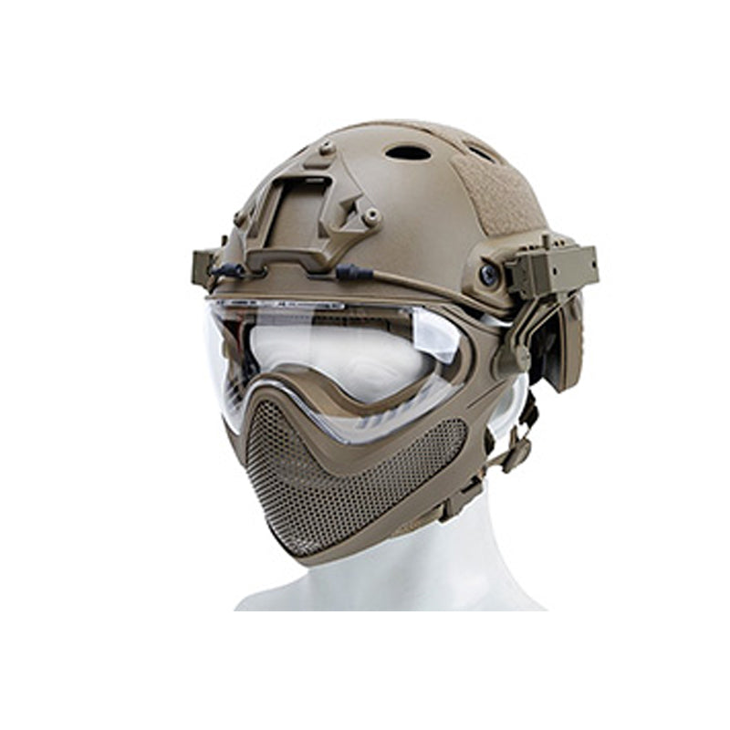 G-Force Pilot Full Face Helmet w/ Steel Mesh Face Guard