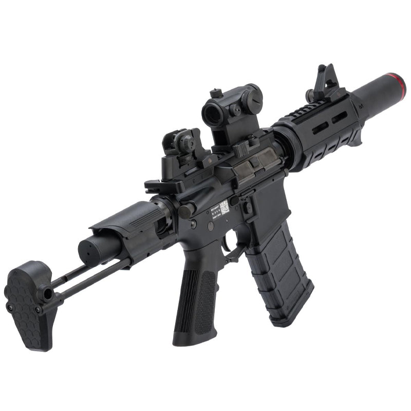 BOLT B4 PDW B.R.S.S. Recoil EBB Airsoft AEG Rifle (Color: Black / Long Suppressor)