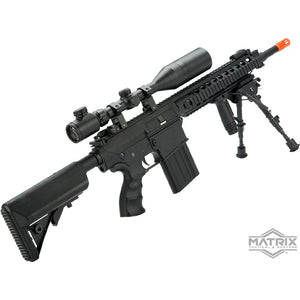 Matrix Full Size SR25-K Precision Rifle Airsoft AEG (Model: Metal Receiver / Black)