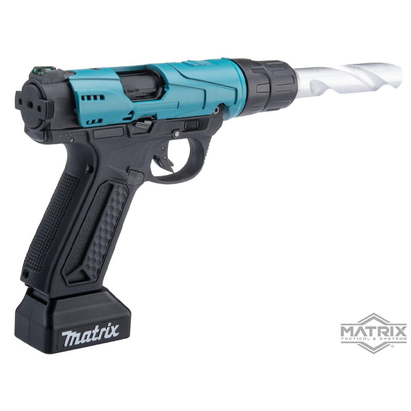 Action Army AAP-01 "Drill" Custom Airsoft Gas Blowback Pistol (Color: Matrix Blue / Kit With Gun)