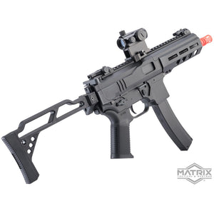 Matrix x Double Eagle M924 Airsoft AEG SMG w/ M-LOK Handguard and Falcon Gearbox (Model: 370 FPS / Black)