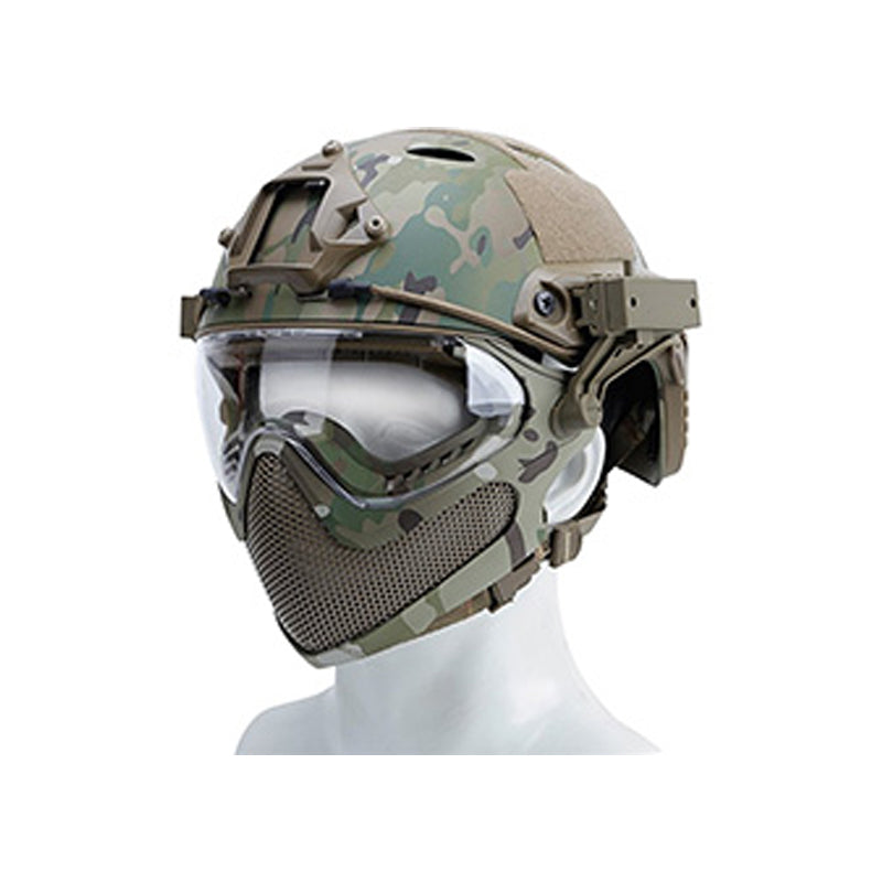 full face tactical helmet motorcycle G-Force Pilot Full Face Helmet w/ Steel Mesh Face Guard