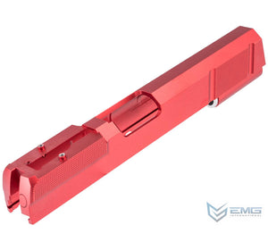 EMG Custom CNC Aluminum Minimalist Optic Ready Slide for Tokyo Marui Hi-CAPA Gas Blowback Airsoft Pistols (Color: Red)