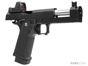 ARCTURUS Tempest 4.3" Airsoft Hi-Capa Gas Blowback Pistol w/ Compensator (Model: Optics Ready Slide & ARS-1 Red Dot Combo)