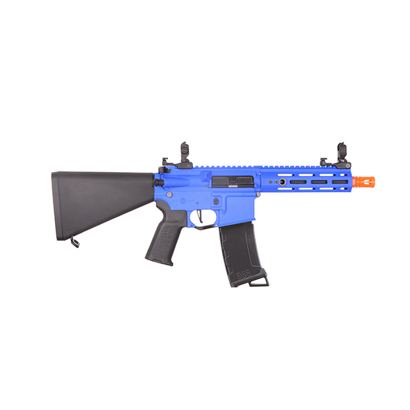 Lancer Tactical Gen 3 Hellion 7" M-LOK Airsoft AEG Rifle w/ Stubby Stock (Color: Blue)