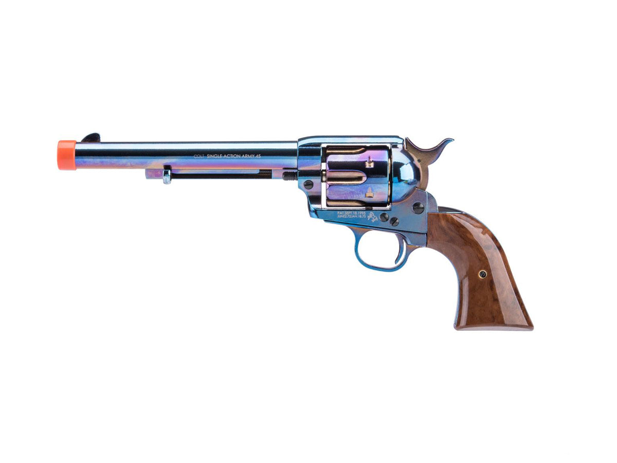 Colt SAA .45 Peacemaker Gas Powered Airsoft Revolver (Model: Cavalry Barrel / Blued)