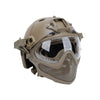 Matrix "Pilot" Steel Mesh Face Mask w/ Helmet (Color: Black) - Tan