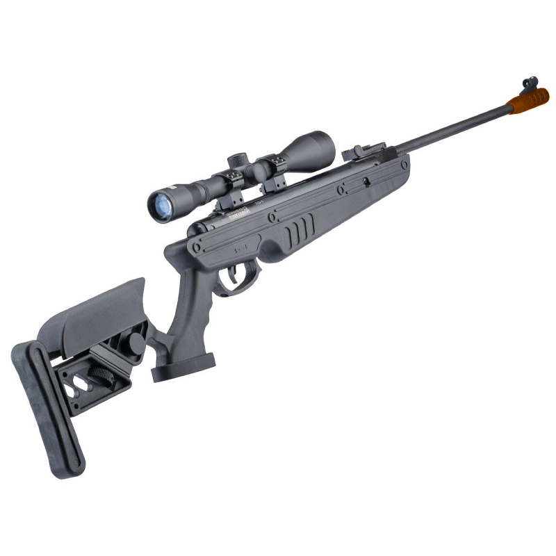Swiss Arms TG-1 Break Barrel Nitro Piston .177 Air Rifle with 4x32 Scope and Adjustable Stock (Color: Black)