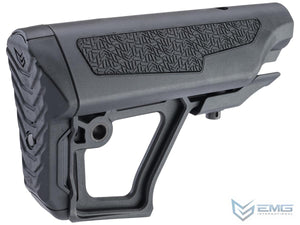 EMG "ETA" Retractable Battery Storage Stock w/ Convex Extended Pad for M4 Series Airsoft Rifles by CYMA